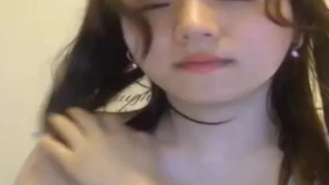 attractive youthful asian shelady Showing Off Her sleazy Body And Jerking Her 10-Pounder