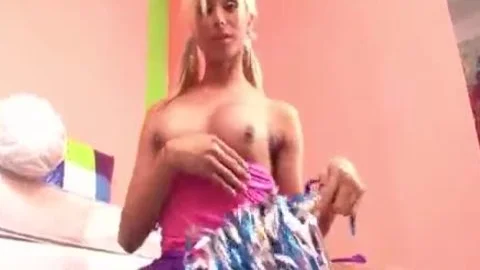 blonde Brazilian TS lady-man Hooker receive unfathomable butthole job By youthful lad